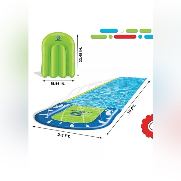 Discovery Kids Toy Inflatable Water Slide and two Tropical tubes New - Picture 4 of 8